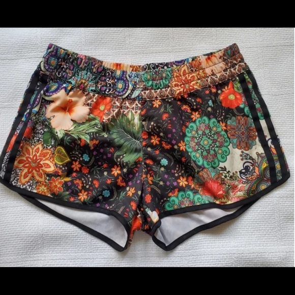 Adidas Floral Running Mini Shorts - Picture 1 of 2